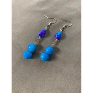 Dangle Drop Earrings Blue‎ Bead Handmade Fashion Jewelry